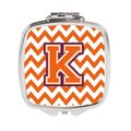 Carolines Treasures Letter K Chevron Orange and Regalia Compact Mirror CJ1062-KSCM